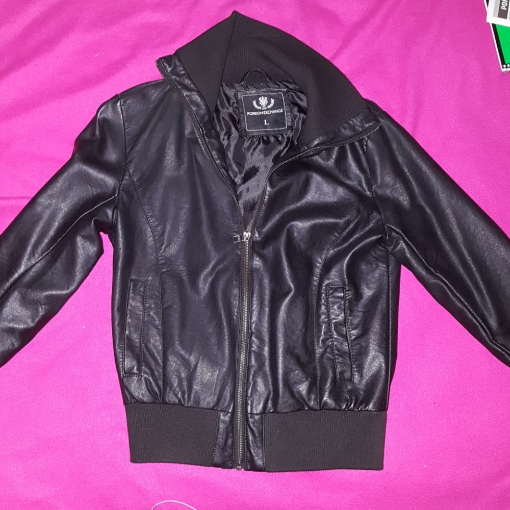 Black leather jacket